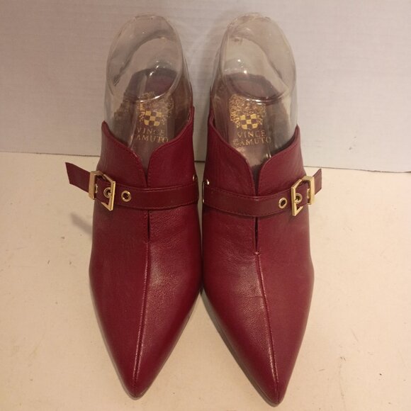 VINCE CAMUTO VP-Maskelynn Sz 7.5US/39EU Maroon Leather Pointy Toe High Heel Mule - Picture 4 of 14